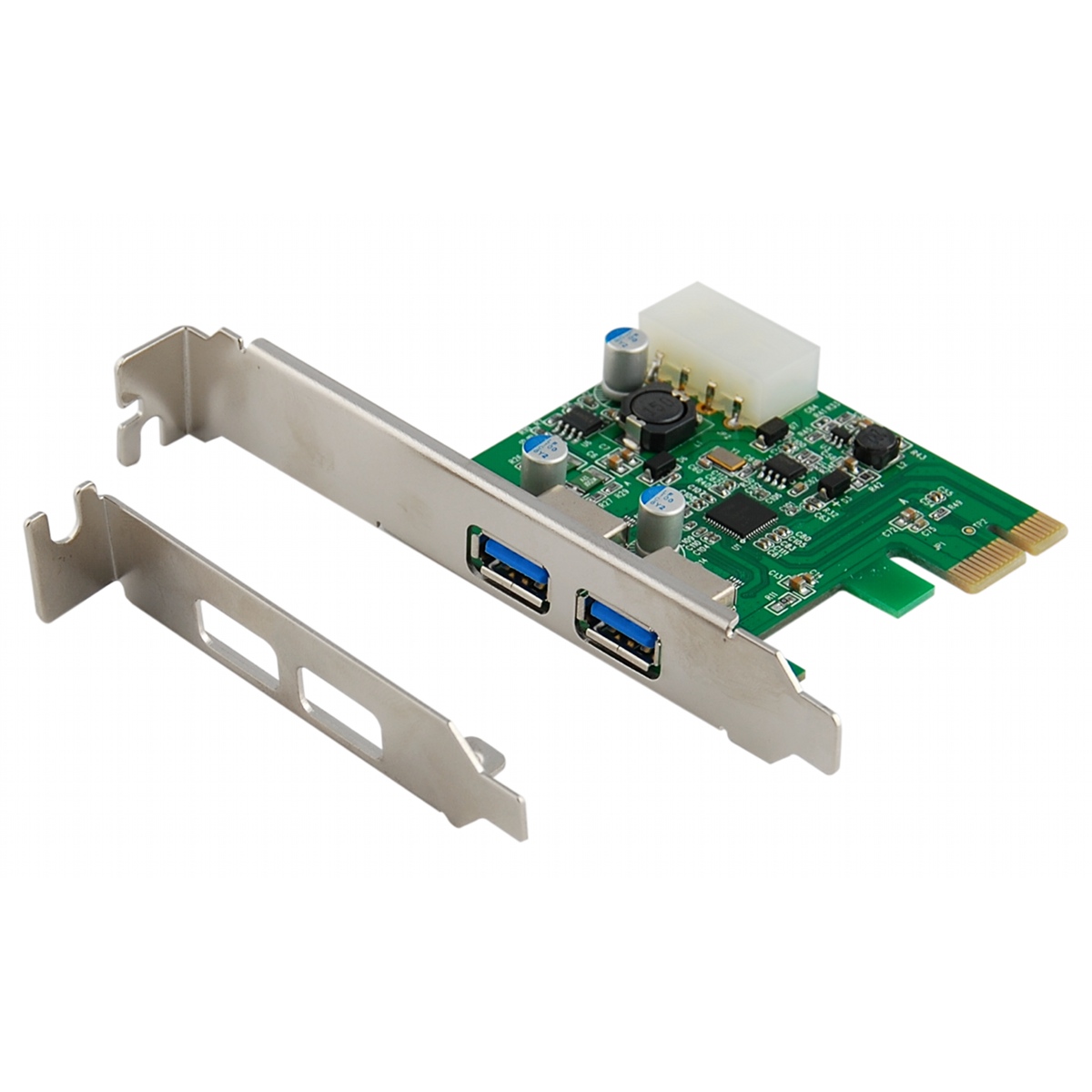 2-Port USB 3.0 PCI-Express PCIe Adapter Controller Card ~ Low Profile ...